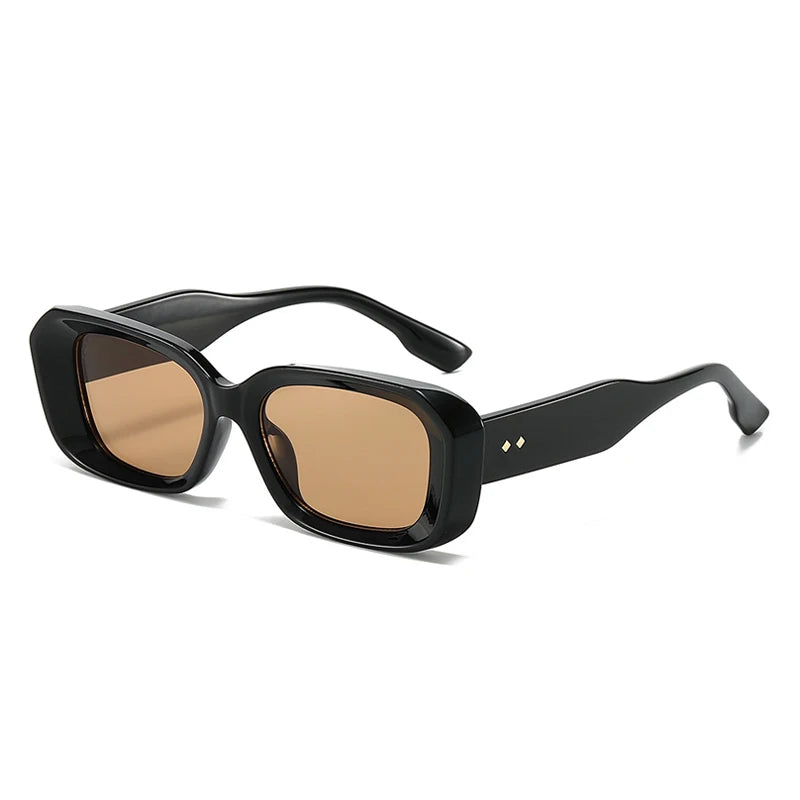 SHAUNA Retro Square Sunglasses Women Fashion Rivets Gradient Shades UV400 Men Green Pink Sun Glasses