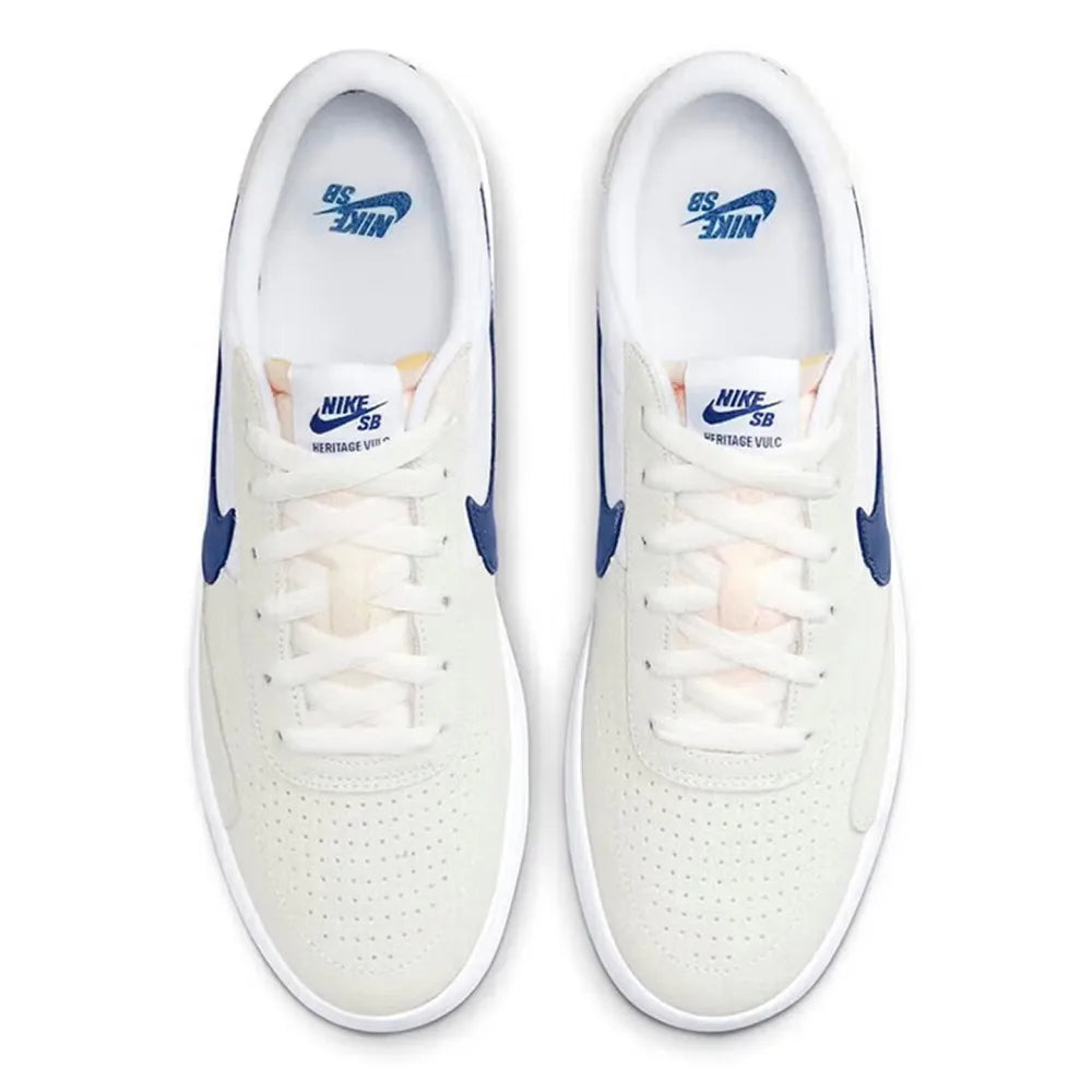 Nike Heritage Vulc SB Comfortable, slip-resistant, durable, lightweight Low-top skate shoes Unisex Off-white and blue CD5010-105