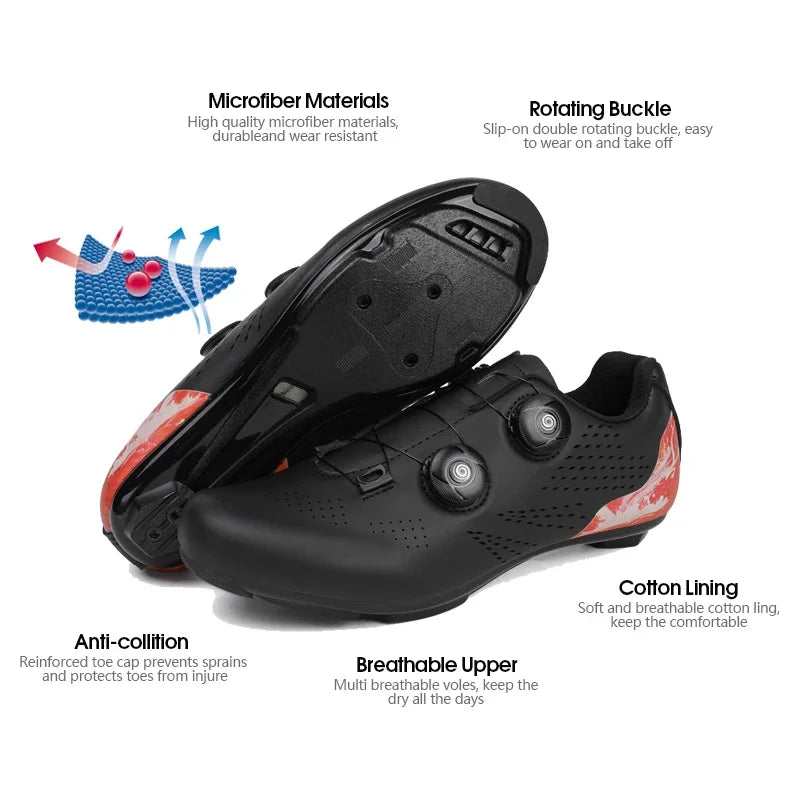 Profesjonalne męskie buty do kolarstwa szosowego, buty rowerowe SPD, podeszwa MTB, płaskie, wyścigowe, szybkie, do jazdy w terenie, obuwie rowerowe górskie, pedały sportowe