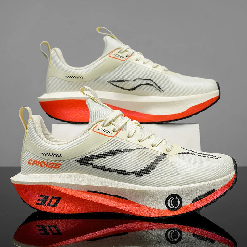 Buty do biegania z karbonową płytką do maratonu, męskie, sportowe, specjalistyczne, oddychające, lekkie, damskie, wygodne sneakersy sportowe outdoorowe