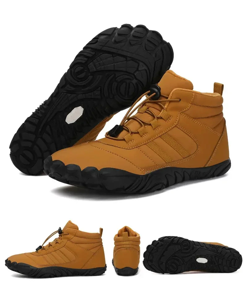 Bottes de randonnée d'hiver pour hommes, chaussures de randonnée imperméables en fourrure, baskets à cheville, chaussures de travail d'extérieur en fourrure, bottes de neige pour femmes, grande taille 47