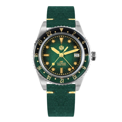 San Martin 2025 Men's Watches, Retro NH34 GMT Sandwich Dial, 40mm Bidirectional Sapphire Bezel, Luxury Sports Watch, 20Bar