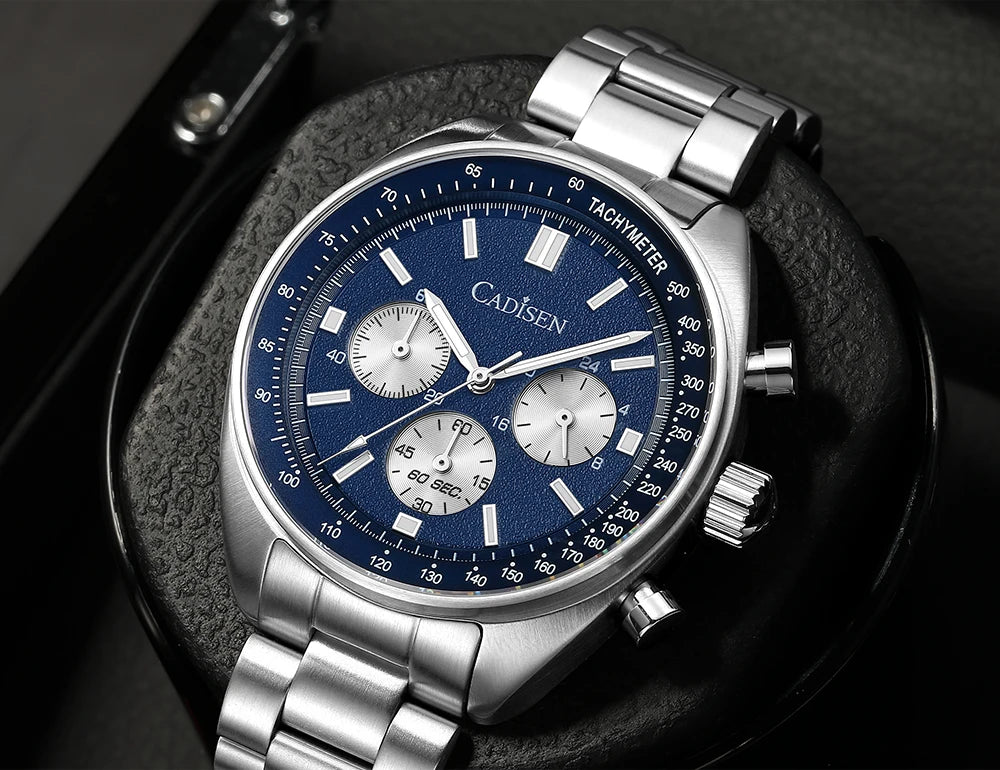 CADISEN 2024 New Men Watches Quartz Business Watches Japan VD53 Mens Clock Top Brand Luxury Watch Men Chronograph Watch for Men