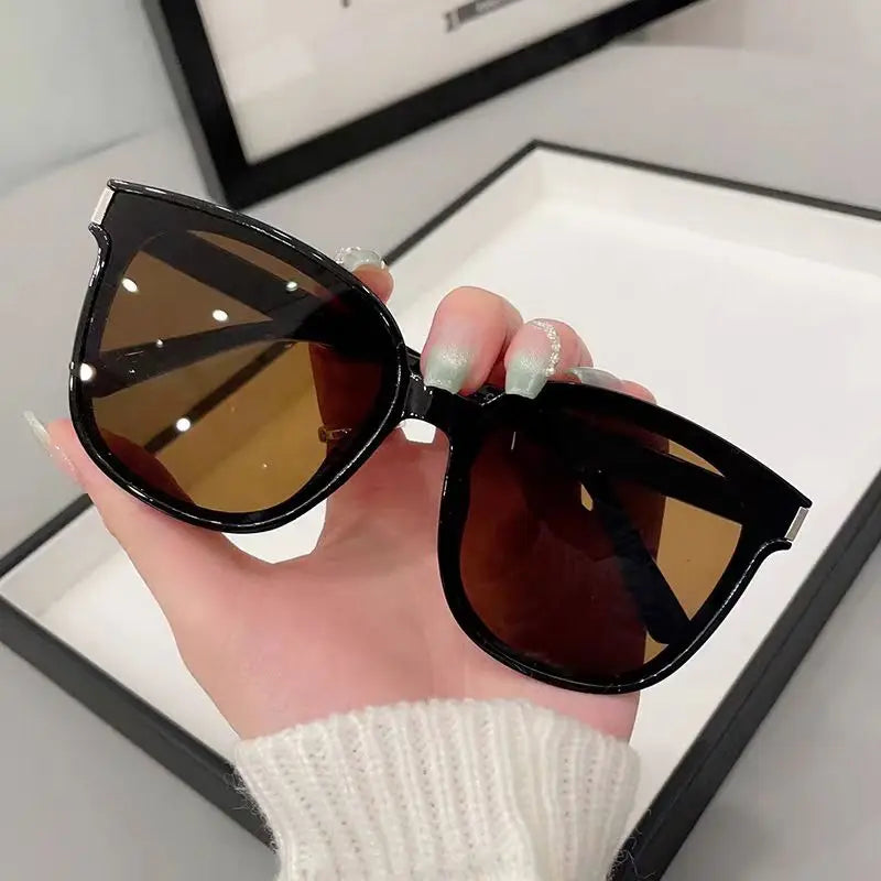 Fashion Korean Vintage Square Sunglasses Women Oversized Sunglass Men Retro Trend Black Sun Glasses Shades Goggle UV400 Eyewear