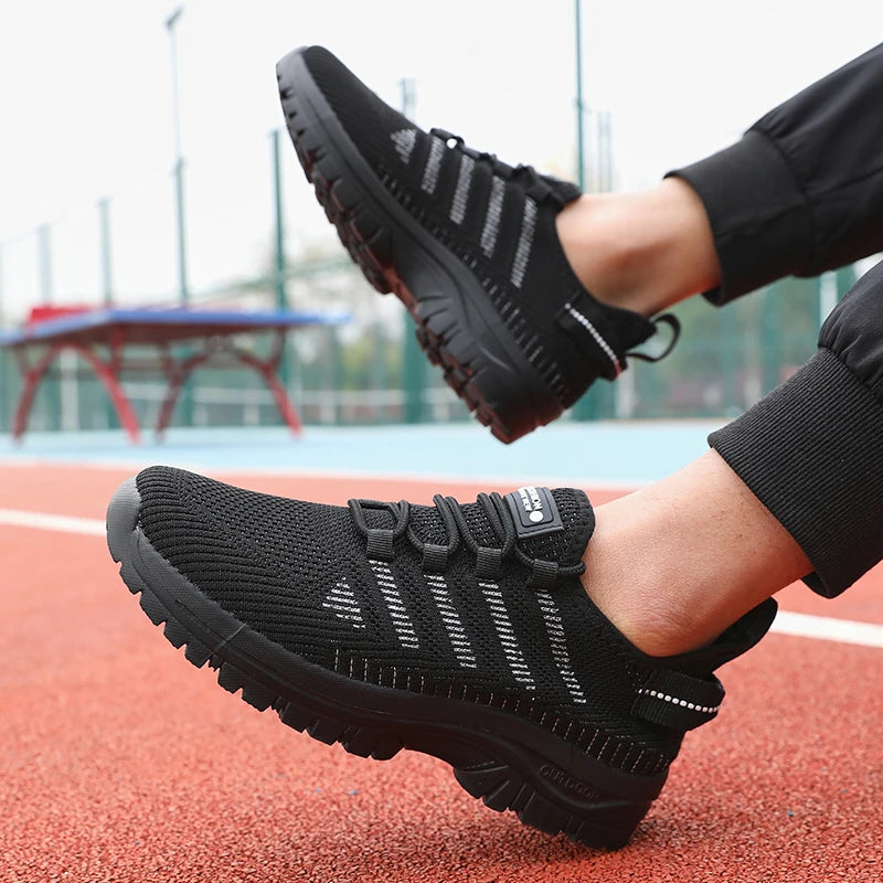 Men's Casual Shoes Breathable Flyknit Mesh Upper Comfortable Outdoor Walking, Cycling, Exercise Shoes for Men Tenis Para Hombre