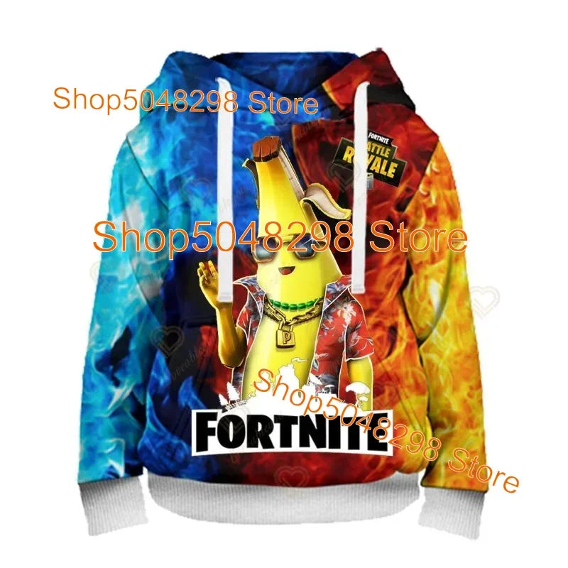 Męskie i damskie bluzy z kapturem z nadrukiem 3D Battle Royale z motywem Fortnite Victory – bluzy z kapturem dla chłopców i dziewcząt w stylu streetwear