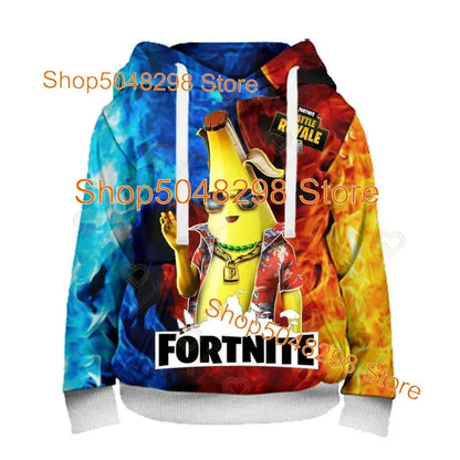Męskie i damskie bluzy z kapturem z nadrukiem 3D Battle Royale z motywem Fortnite Victory – bluzy z kapturem dla chłopców i dziewcząt w stylu streetwear