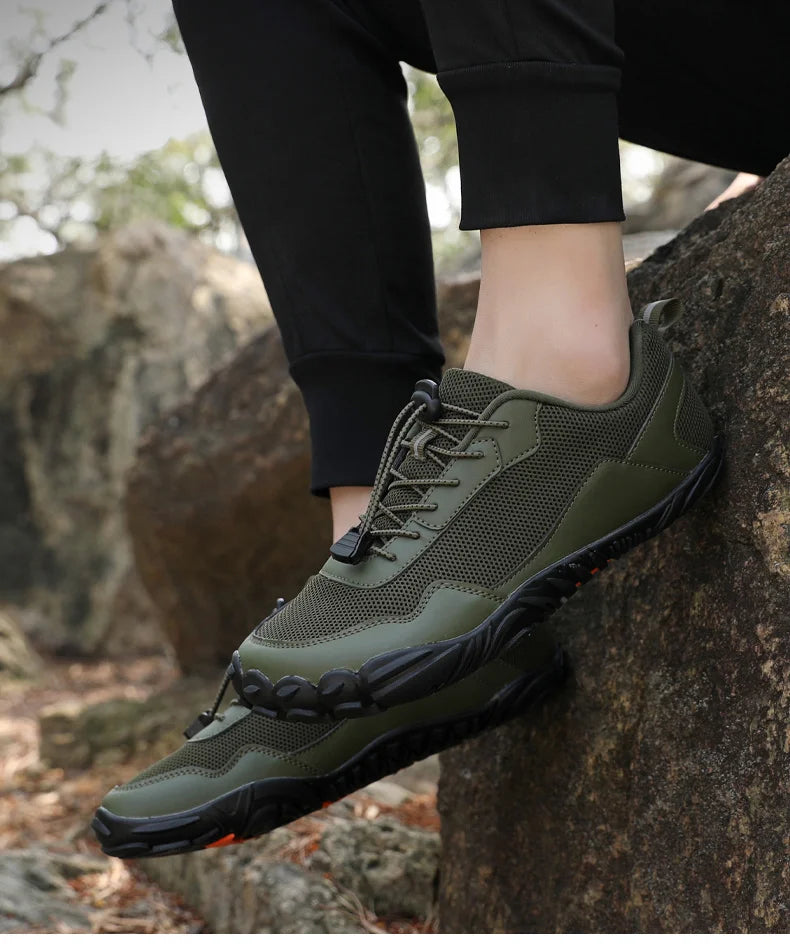 Męskie buty turystyczne typu „barefoot” – oddychające buty sportowe do aktywności na świeżym powietrzu, buty wspinaczkowe, buty trekkingowe, antypoślizgowe, wygodne, męskie buty codzienne do biegania