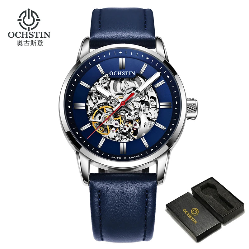OCHSTIN Automatikuhren für Herren – Luxus, Royal, Leuchtend, Skelett, wasserdicht, mechanisch, modisch – Herrenuhren als Geschenke für Männer
