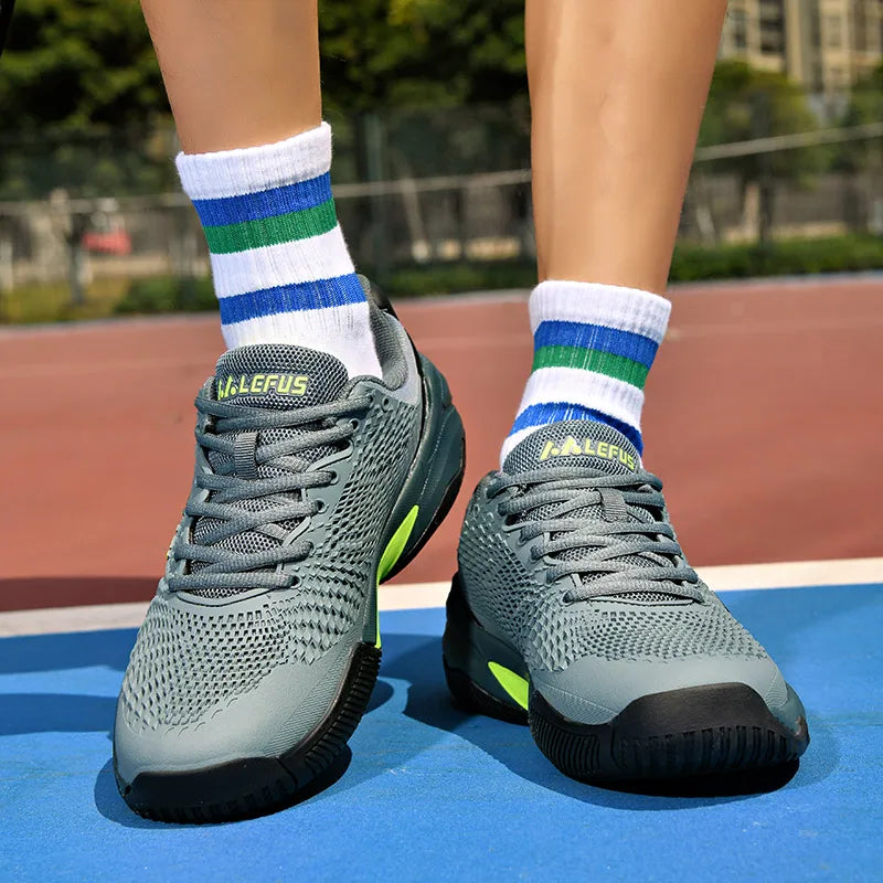 Men Women's Large Sizes Breathable Tennis Shoes Blue and Gray Gym Walking Badminton Sneakers