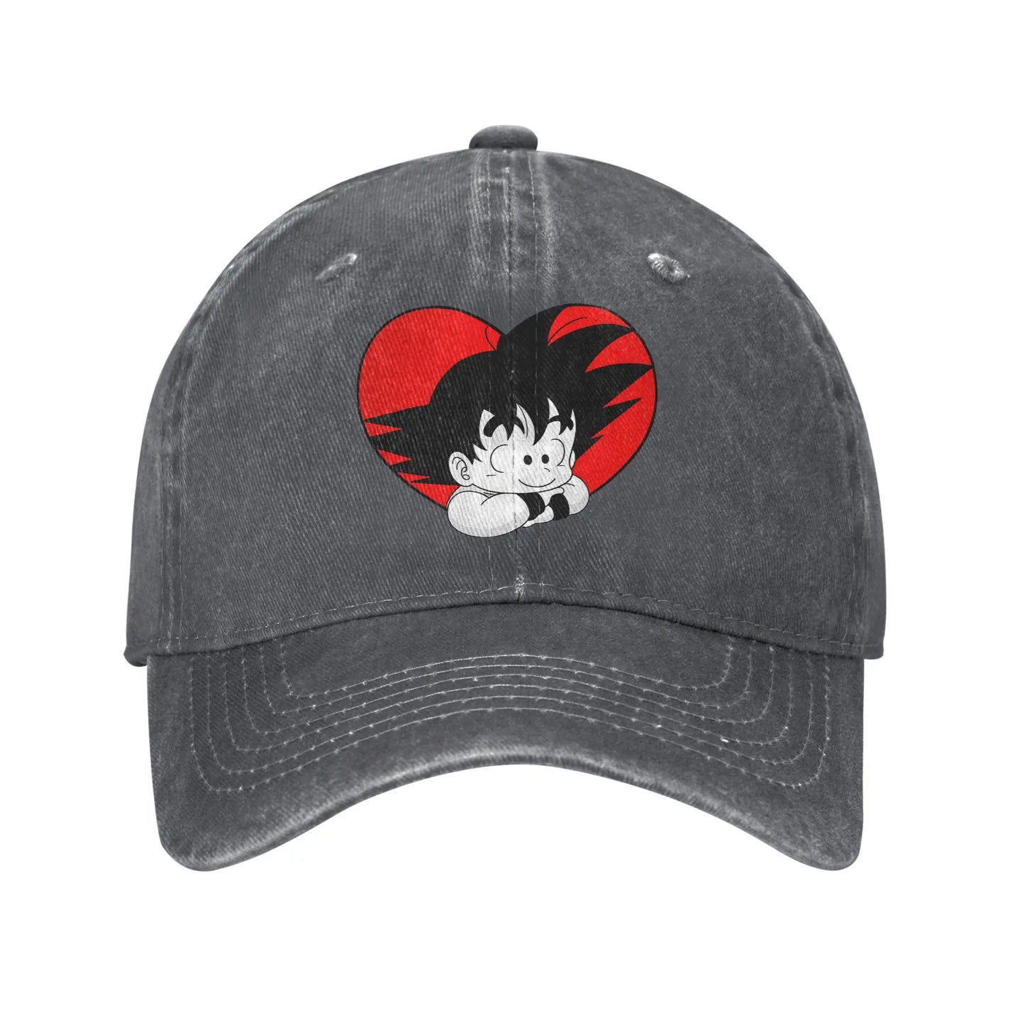 Dragon Ball DBZ Goku Baseball Caps Distressed Cotton Red Heart Headwear Unisex Style Outdoor All Seasons Travel Gift Hats Cap