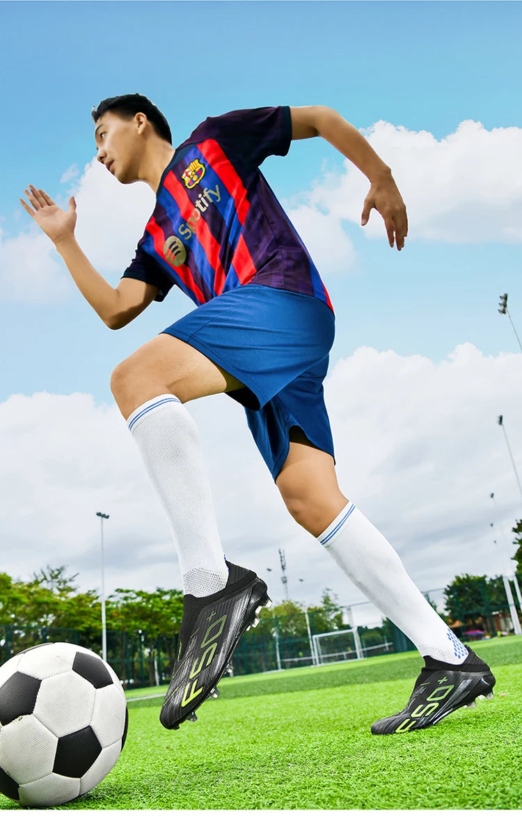 Herren-Fußballschuhe, Rasenstollen, Futsal, bequeme Kunstrasen-Fußballschuhe, Sport, ultraleicht, FG, rutschfest, für den Innenbereich, Erwachsene, rutschfest