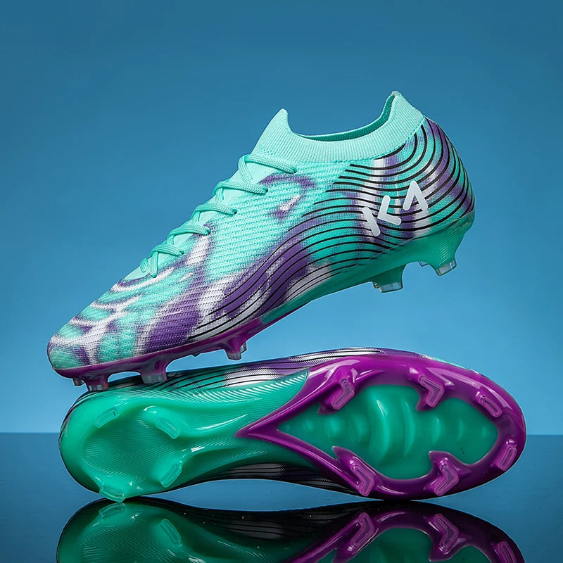 Nouvelles chaussures de football pour hommes, crampons antidérapants, chaussures de sport d'extérieur, chaussures de football ultralégères FG, crampons longs, baskets de match