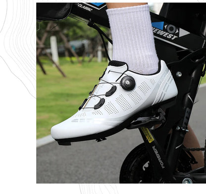 Zapatillas de ciclismo para hombre, bicicletas de carretera, mujer, competición, con cierre automático, velocidad, zapatillas deportivas de ciclismo, zapatillas de ciclismo con calas SPD para mujer