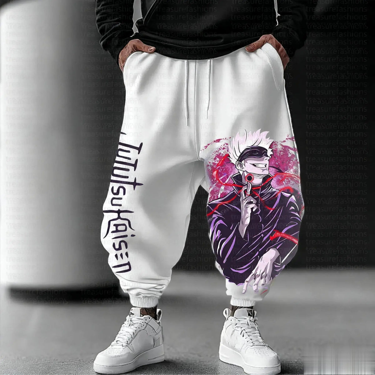 Jujutsu Kaisen Herren-Jogginghose, lockere Freizeit-Jogginghose, japanischer Anime-Print, Streetwear, Grafik-Hip-Hop-Hose, Y2K-Kleidung