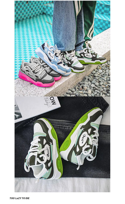 Baskets basses à lacets confortables pour hommes, chaussures à plateforme rehaussées, chaussures de skateboard décontractées, baskets d'extérieur, nouveau, 2023