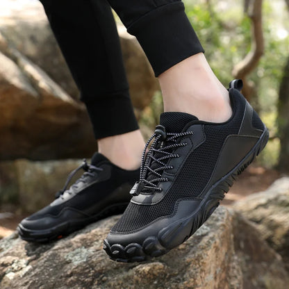 Męskie buty turystyczne typu „barefoot” – oddychające buty sportowe do aktywności na świeżym powietrzu, buty wspinaczkowe, buty trekkingowe, antypoślizgowe, wygodne, męskie buty codzienne do biegania
