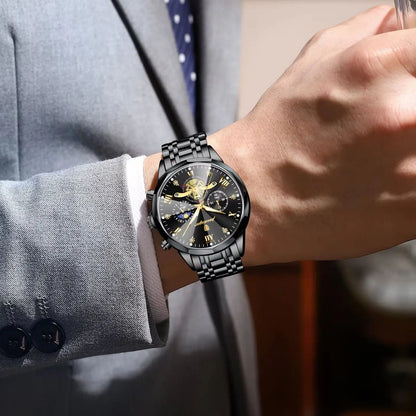 POEDAGAR Luxury Fashion Men Clock Waterproof Luminous Chronograph Male Watch Stainless Steel Quartz Business Men's Watches Reloj