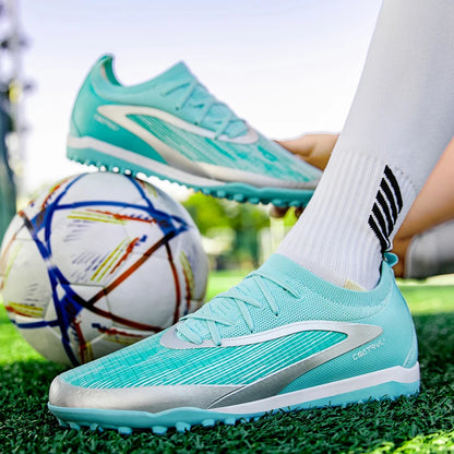 New Men's Soccer Shoes Professional Society Turf Training Football Field Boots Non-Slip TF/FG Indoor Football Shoes Sizes 32-45