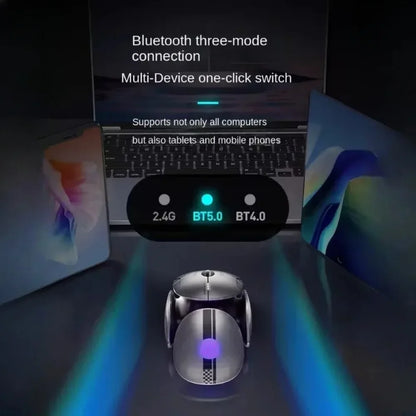 Inphic X2 Tri-Mode Metall-Bluetooth-Funkmaus, leise, wiederaufladbar, E-Sports-Hintergrundbeleuchtung, Gaming-PC- und Laptop-Zubehör, Geschenk