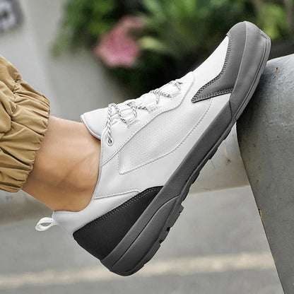 Leisure Walk Men Casual Shoes Fashion Genuine Leather Sneakers Outdoor Male Sports Shoes Non-Slip Walking Shoes Trekking Footwear