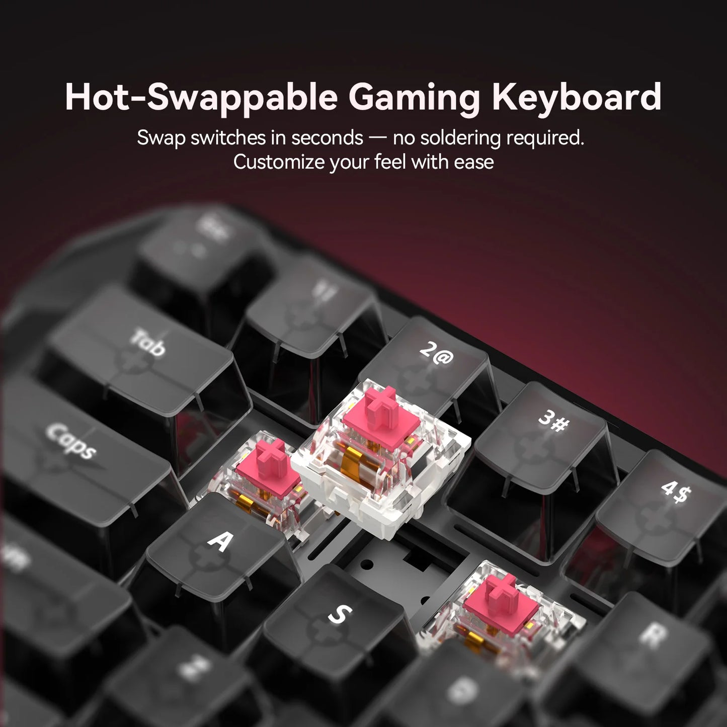 DarkBeacon Blade 68 RGB Silent Mechanical Gaming Keyboard Hot Swappable Wired N-Key Rollover 65% Compact Keyboard for PC Gamer