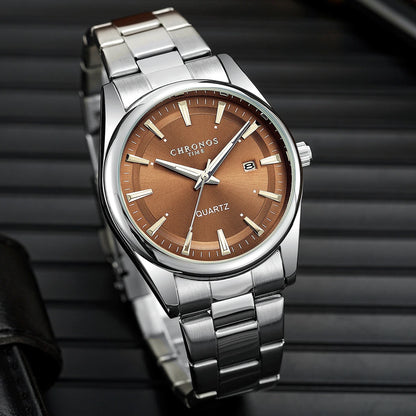 CHRONOS Luxury Quartz Watch for Men Waterproof Date Luminous Wristwatch Stainless Steel Men's Watches Male Clock Sports Reloj