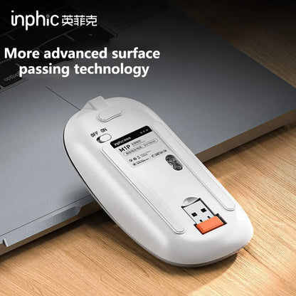Inphic M1P Wireless Silent Office Mouse Ultra-Thin Portable USB Interface Battery Power Display TYPE-C Charging Wireless Mouse