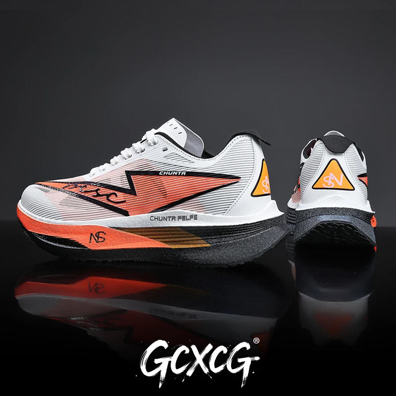 Men Running Shoes Carbon Board Speciality Marathon Sports Breathable Lightweight Women's Comfortable Nonskid Chunta Sneakers