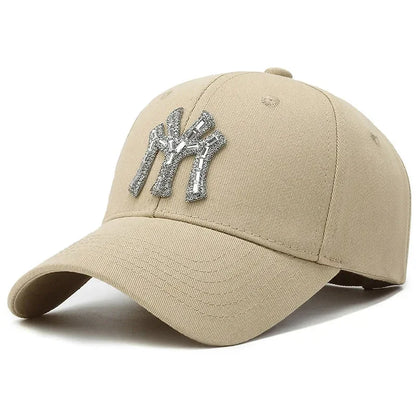 MY kšiltovka s kamínky pro ženy na jaro a podzim, ležérní streetwearová venkovní kšiltovka s kachním kšiltem, módní univerzální baseballová čepice proti slunci