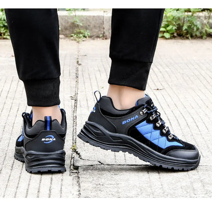 BONA 2023 New Designers Hiking Shoes Trekking Sneakers Men Shoes Man Trekking Walking Mansculino Fishing Camping Jogging Shoes