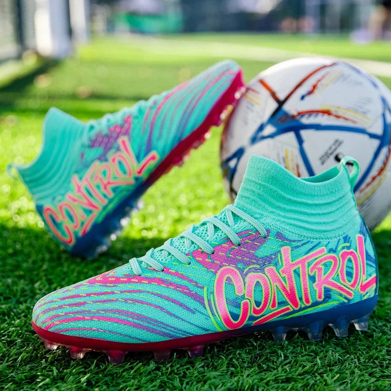 New Men Football Boots Cleats Sneakers High-top High-quality Soccer Shoes Non-Slip Futsal Grass Match Indoor Hot-selling FG/TF