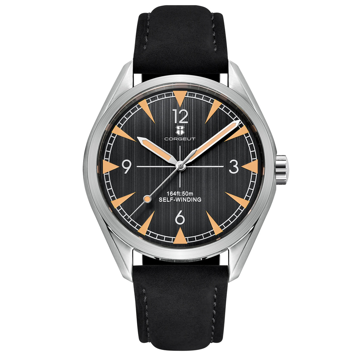 Orologi CORGEUT NH35/MIYOTA 8215 da uomo con cinturino in pelle, meccanici automatici, vetro zaffiro, orologi alla moda, casual e sportivi