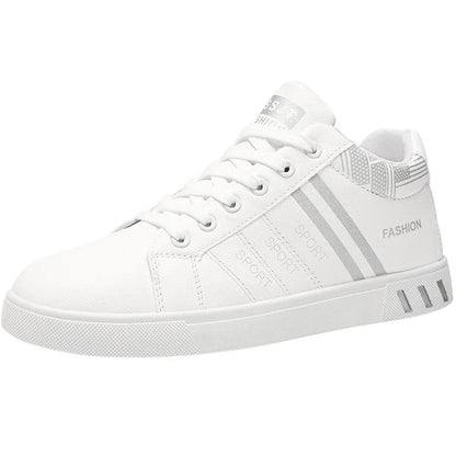 Men's Casual Sneakers Skateboarding Shoes PU Flats Shoes Students Outdoor Sneakers Street Shoes Lace Walking Shoes Plus Size 48