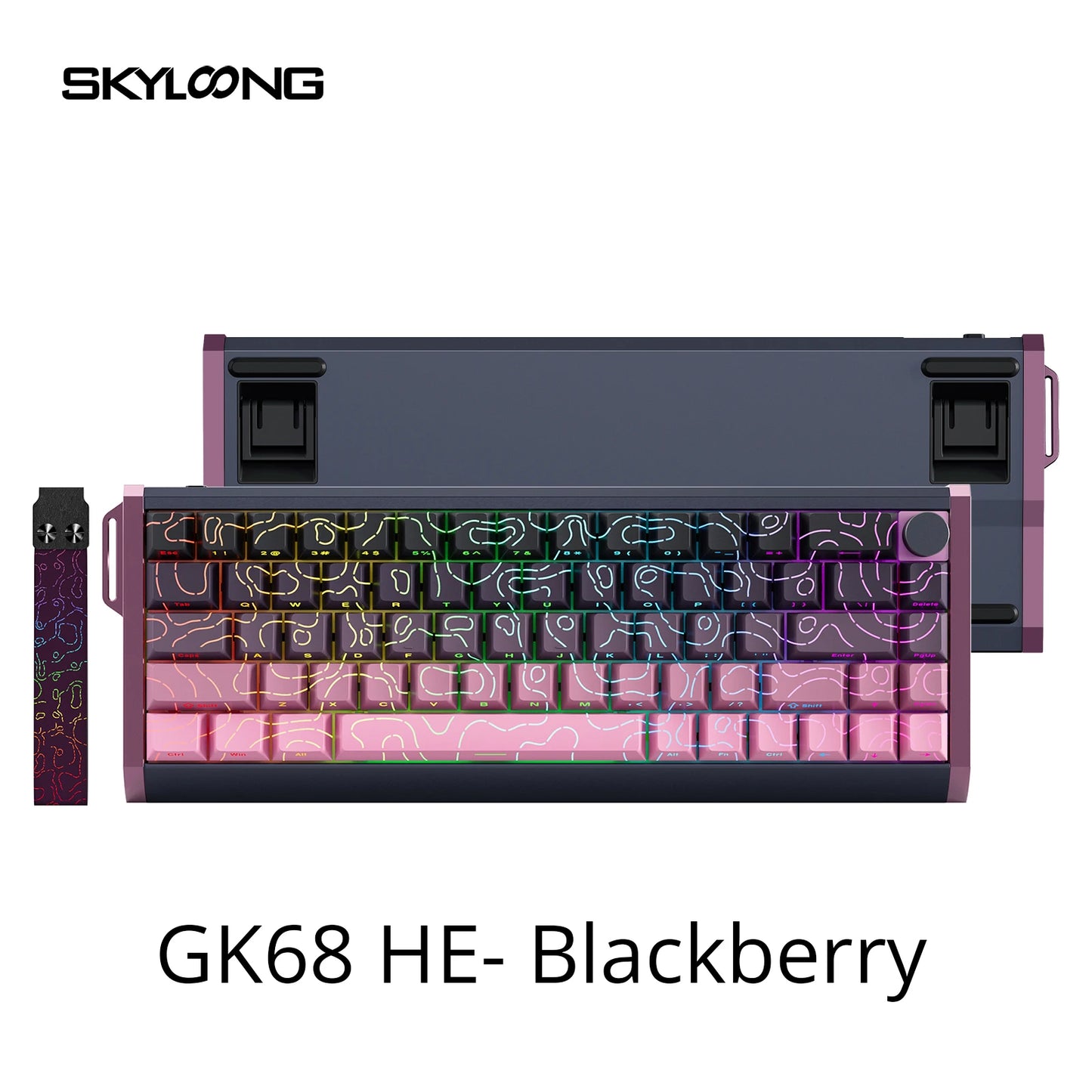 Tastiera magnetica SKYLOONG GK61/GK68 HE con case in alluminio, 8000hz, RT0.01mm, Rapid Trigger, keycap PBT, retroilluminazione RGB, tastiera gaming cablata