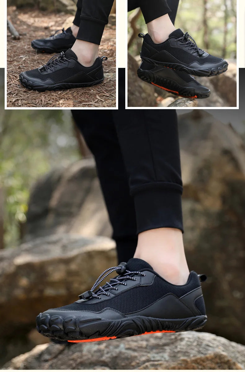 Męskie buty turystyczne typu „barefoot” – oddychające buty sportowe do aktywności na świeżym powietrzu, buty wspinaczkowe, buty trekkingowe, antypoślizgowe, wygodne, męskie buty codzienne do biegania
