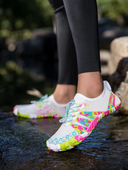 Oiaano Barfußschuhe mit breiter Zehenbox, schwarz, für Damen und Herren, Unisex-Sportsneaker, Aqua-Strandschuhe mit weicher Sohle, leicht und atmungsaktiv