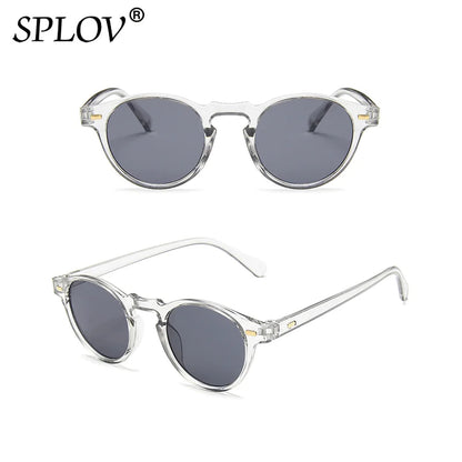 Small Round Sunglasses Men Women Vintage Brand Black Leopard Green TransGrey Shades AntiBlue Light Glasses Trendy Clear Eyewear