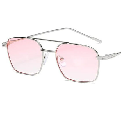 NEW Sun Glasses Unisex Double Beam Anti-UV Spectacles Personality Eyeglasses Simplity Ornamental Alloy Frame Sunglasses