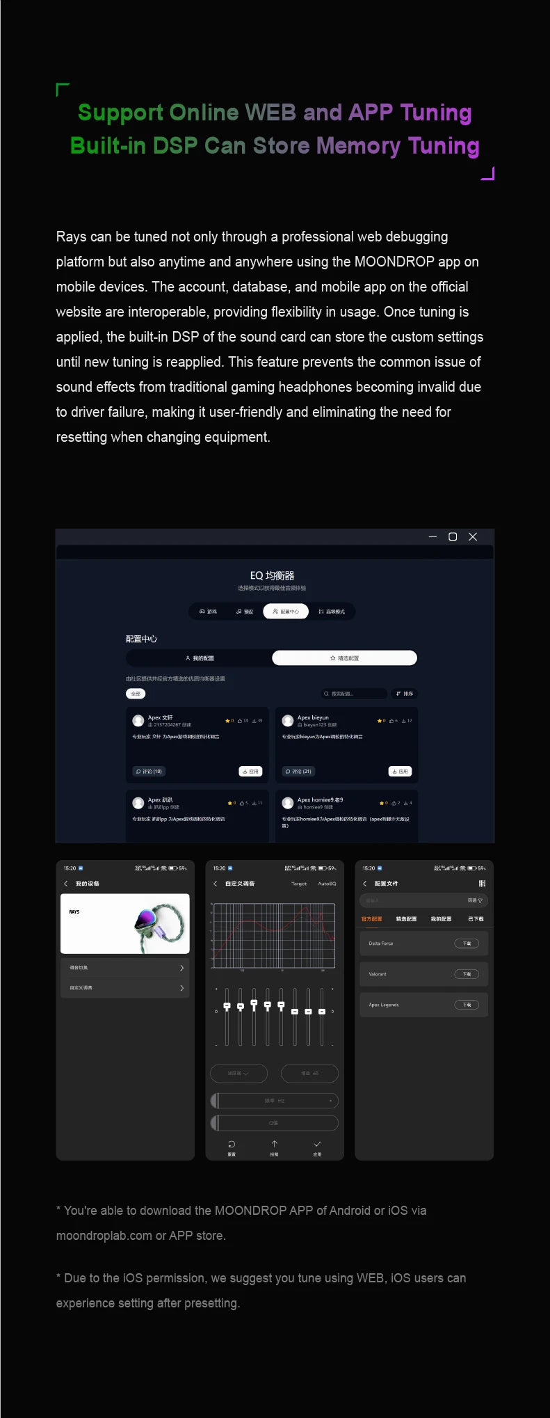 MOONDROP RAYS Gaming Earphones USB-C DSP Gaming IEMs – HiFi Wired In-Ear Gaming Earbuds with AI Noise Cancelling Microphone
