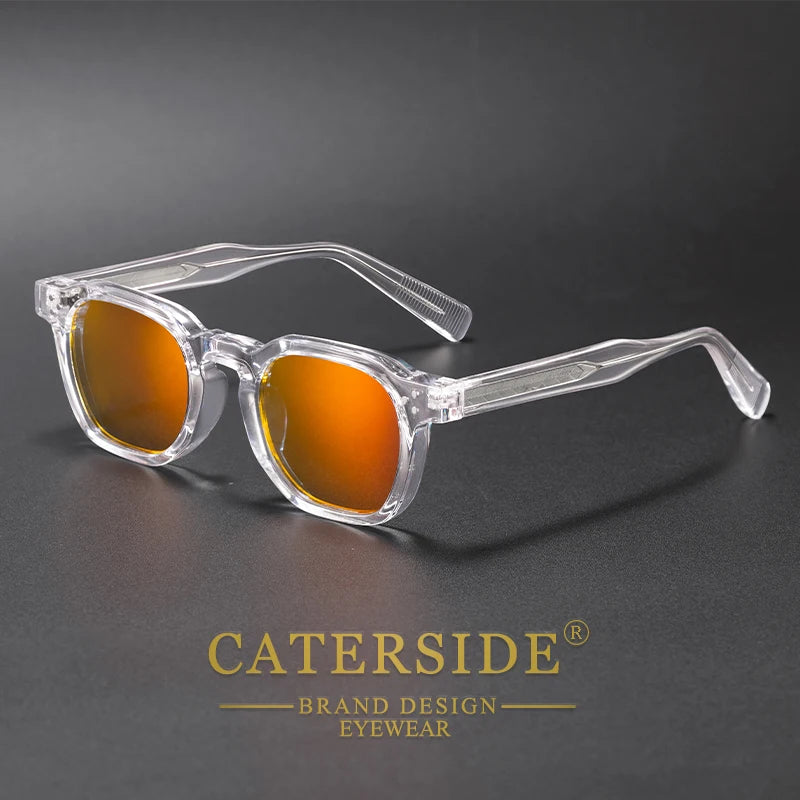 CATERSIDE New Fashion Punk Men Sunglasses Frame Square Personalized Design Sun Glasses Women Travel Party Business Festival Gift