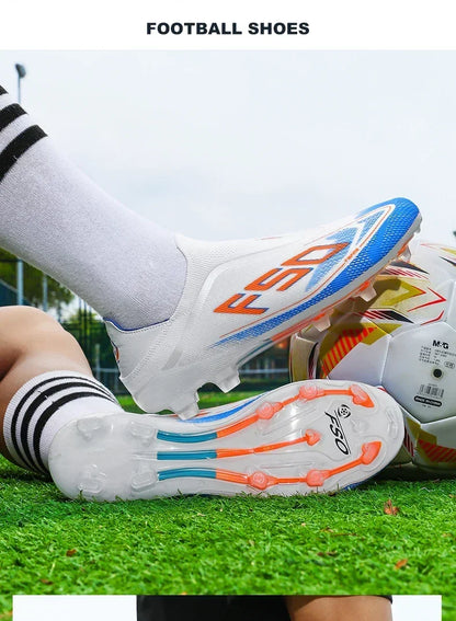 New Men Football Boots Non-Slip Boys Outdoor Hot-selling Soccer Shoes Grass Match Sneakers High-quality Cleats High-top Light