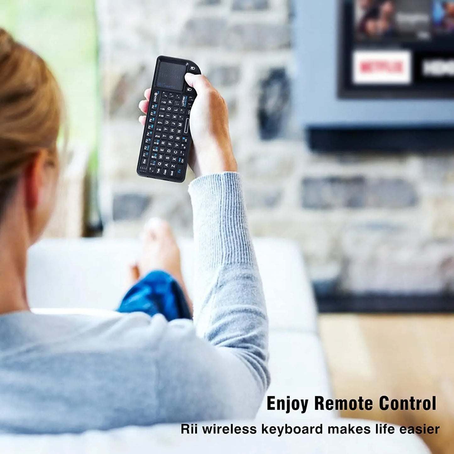 Original Rii X1 2.4GHz Mini-Wireless-Tastatur Englisch/RU/ES/FR mit Touchpad für Android TV Box/PC/Laptop