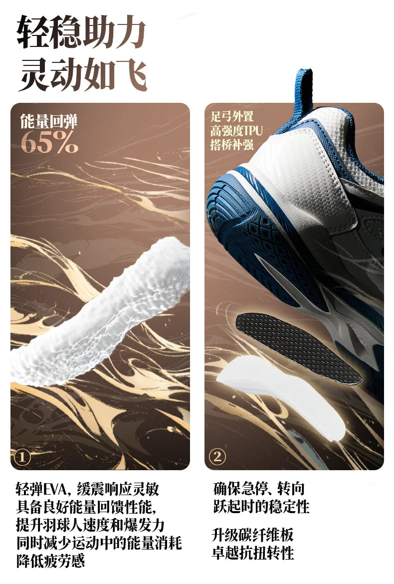 Retro Design Badminton Shoes Kawasaki Original 2025 Anti-Torsion Carbon Sheet Professional Sports Table Tennis Shoes C32016