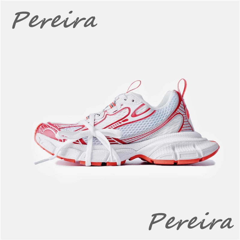 Pantofi sport pentru bărbați Street Style cu talpă groasă, culori mixte noi, cu șireturi, încălțăminte casual pentru cupluri, confortabilă și respirabilă, pentru alergare și mers pe jos