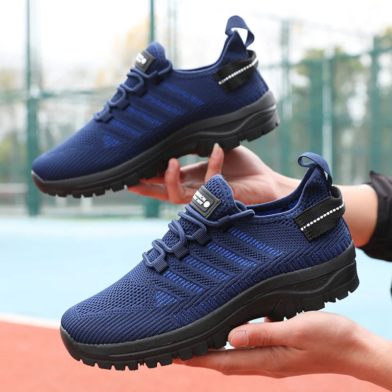 Men's Casual Shoes Breathable Flyknit Mesh Upper Comfortable Outdoor Walking, Cycling, Exercise Shoes for Men Tenis Para Hombre