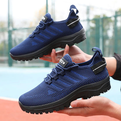 Men's Casual Shoes Breathable Flyknit Mesh Upper Comfortable Outdoor Walking, Cycling, Exercise Shoes for Men Tenis Para Hombre