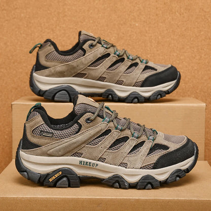 HIKEUP: Zapatillas de senderismo para hombre, de diseño, para escalada y trekking, de cuero, para deportes al aire libre, trabajo y carrera.