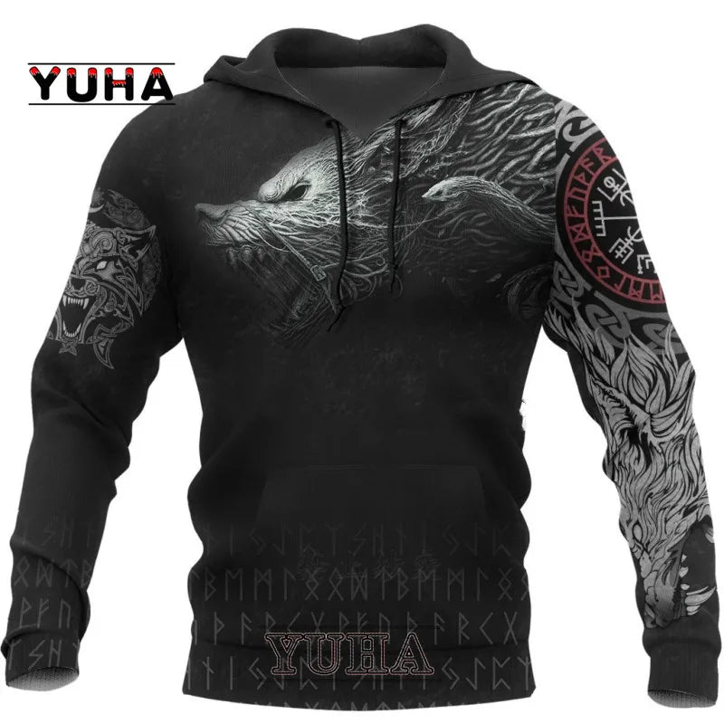 Wolf-Print-Hoodies für Herren, 3D-Hoodies, Marken-Sweatshirts, Jacken, hochwertiger Pullover, modische Trainingsanzüge, Animal-Streetwear für draußen