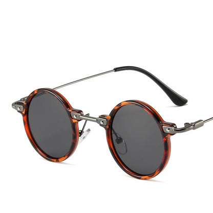 Occhiali da sole rotondi per uomo e donna, occhiali da sole retrò in stile steampunk, occhiali da sole da uomo e da donna, occhiali da sole di marca, montatura in metallo, occhiali da sole